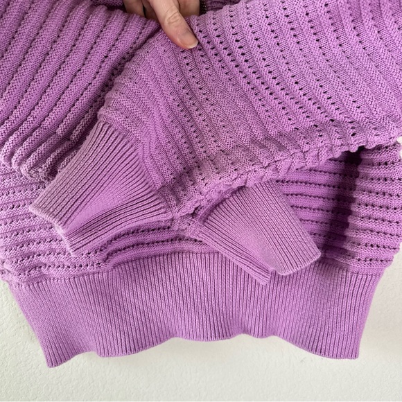 VARLEY Tara Pointelle Half-Zip Knit in Smokey Grape SZ S - Picture 4 of 9